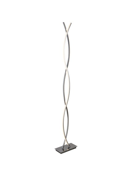 Platt LED Wave Floor Lamp - Chrome & Opal