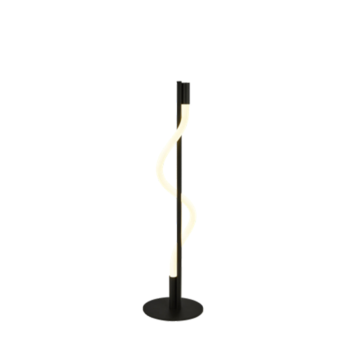 Serpent Table Lamp - Black Metal & Opal Tube