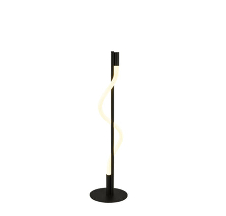 Serpent Table Lamp - Black Metal & Opal Tube
