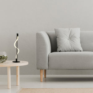 Searchlight Electric Serpent Table Lamp - Black Metal & Opal Tube 57212BK