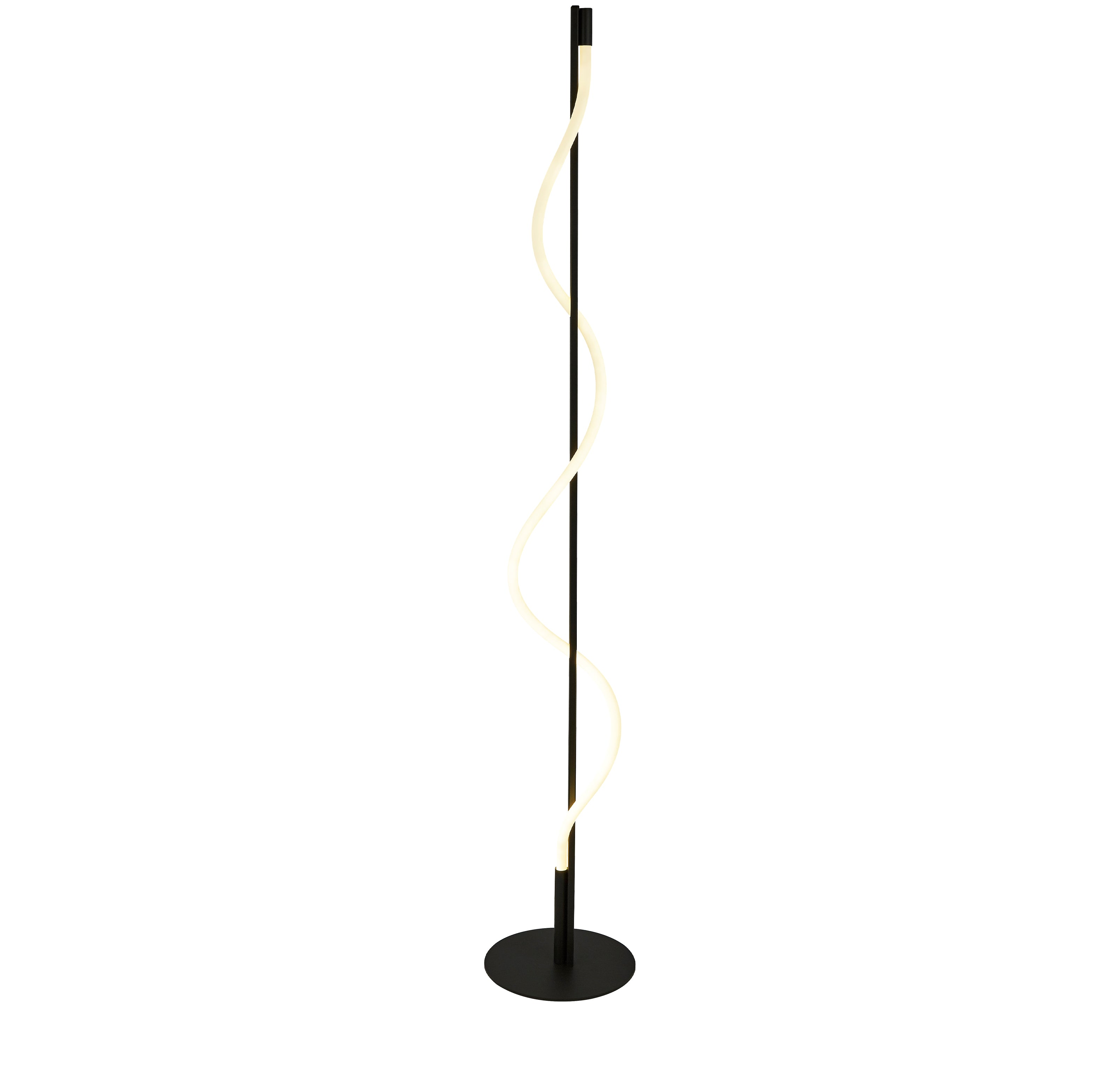 Serpent Floor Lamp - Black Metal & Opal Tube