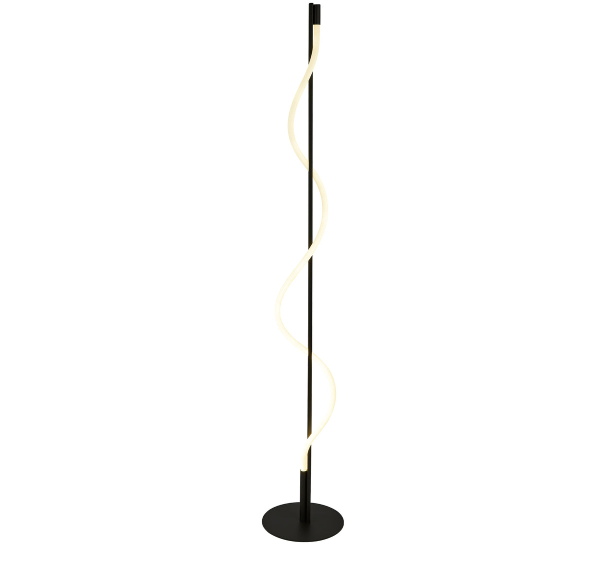 Serpent Floor Lamp - Black Metal & Opal Tube