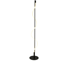 Serpent Floor Lamp - Black Metal & Opal Tube