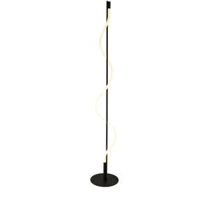 Serpent Floor Lamp - Black Metal & Opal Tube