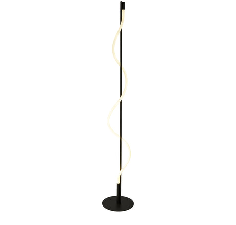 Serpent Floor Lamp - Black Metal & Opal Tube