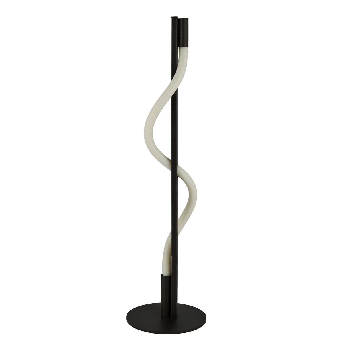 Searchlight Electric Serpent Floor Lamp - Black Metal & Opal Tube 57213BK