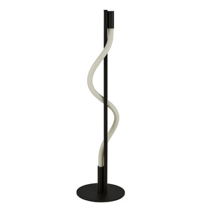 Searchlight Electric Serpent Floor Lamp - Black Metal & Opal Tube 57213BK