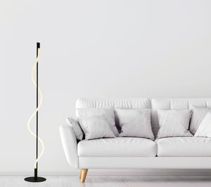 Searchlight Electric Serpent Floor Lamp - Black Metal & Opal Tube 57213BK
