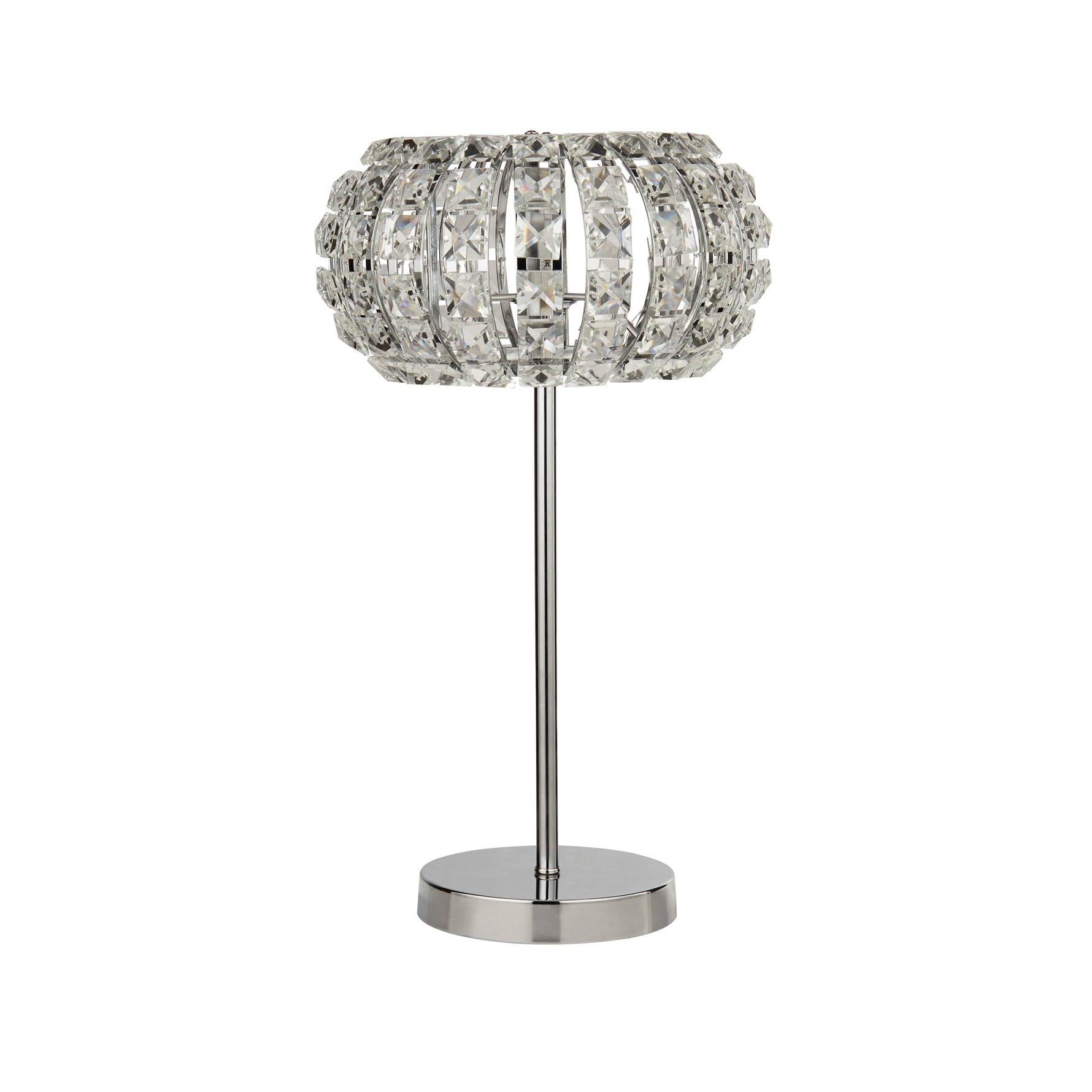 Searchlight Electric Marylin Table Lamp - Chrome, Crystal Glass & Sand Diffuser 5817CC