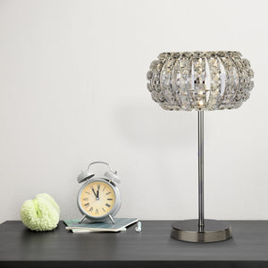 Searchlight Electric Marylin Table Lamp - Chrome, Crystal Glass & Sand Diffuser 5817CC