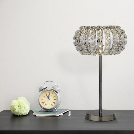 Searchlight Electric Marylin Table Lamp - Chrome, Crystal Glass & Sand Diffuser 5817CC