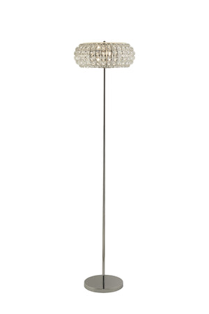 Marylin 3LT Floor Lamp - Chrome, Crystal Glass & Sand