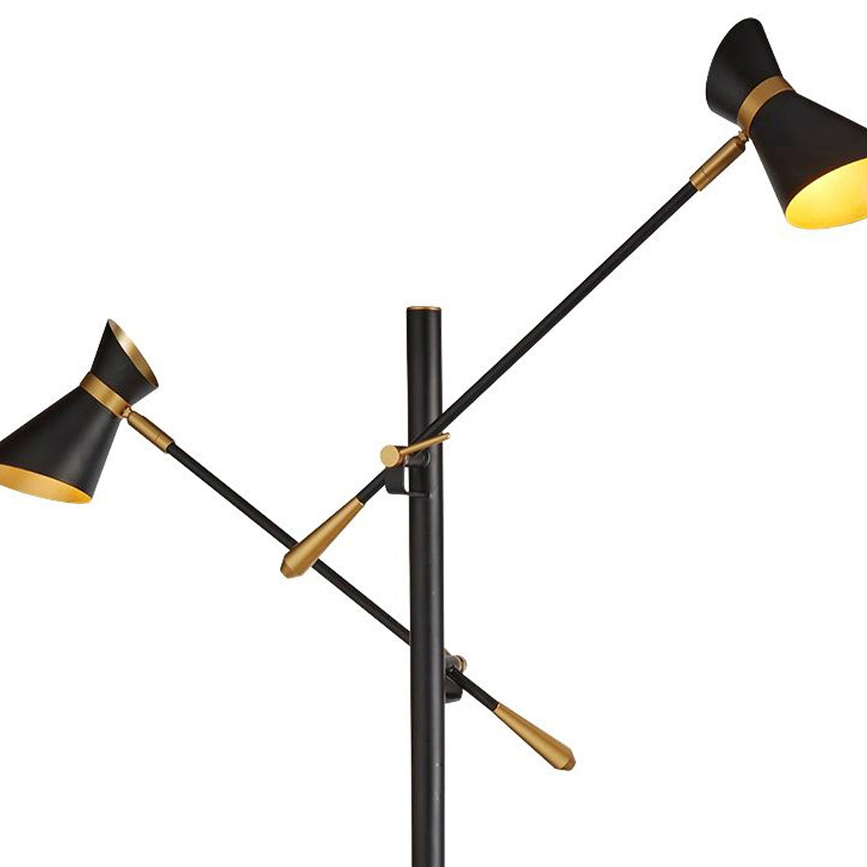 Searchlight Electric Diablo 2Lt Floor Lamp - Black & Gold Metal 5962-2BG