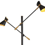 Searchlight Electric Diablo 2Lt Floor Lamp - Black & Gold Metal 5962-2BG