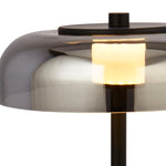 Searchlight Electric Frisbee Table Lamp  - Black Metal & Smoked Glass 59801-1SM