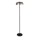 Searchlight Electric Frisbee Floor Lamp  - Black Metal & Smoked Glass 59802-1SM