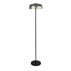 Searchlight Electric Frisbee Floor Lamp  - Black Metal & Smoked Glass 59802-1SM