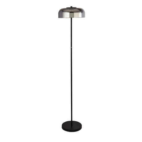 Searchlight Electric Frisbee Floor Lamp  - Black Metal & Smoked Glass 59802-1SM