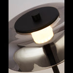 Searchlight Electric Frisbee Floor Lamp  - Black Metal & Smoked Glass 59802-1SM