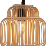 Searchlight Electric x Java Table Lamp - Black Metal & Bamboo Shade 60095BK