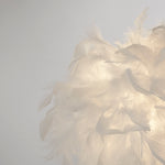 Searchlight Electric Hattie Table Lamp - White Feather & Chrome Metal 60392CC