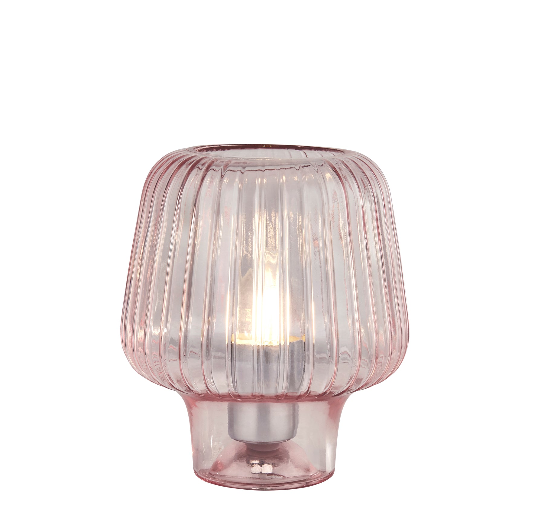 Aria Table Lamp - Pink Ripple Glass