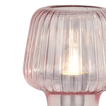 Searchlight Electric Aria Table Lamp - Pink Ripple Glass 60753PI