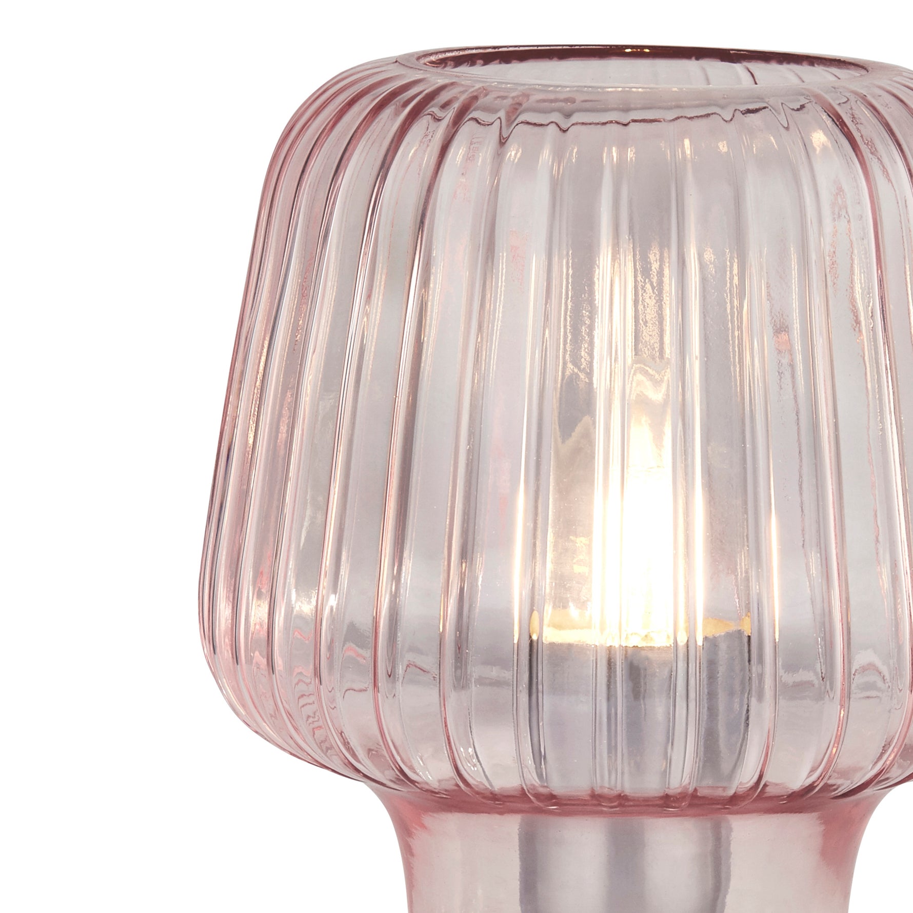 Searchlight Electric Aria Table Lamp - Pink Ripple Glass 60753PI