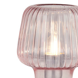Searchlight Electric Aria Table Lamp - Pink Ripple Glass 60753PI