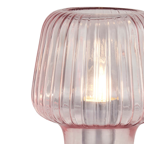 Searchlight Electric Aria Table Lamp - Pink Ripple Glass 60753PI