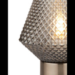 Searchlight Electric Avia Table Lamp - Black Chrome Metal & Smoked Glass 60754SM