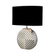 Regen Table Lamp - Chrome Ceramic with Black Fabric Shade