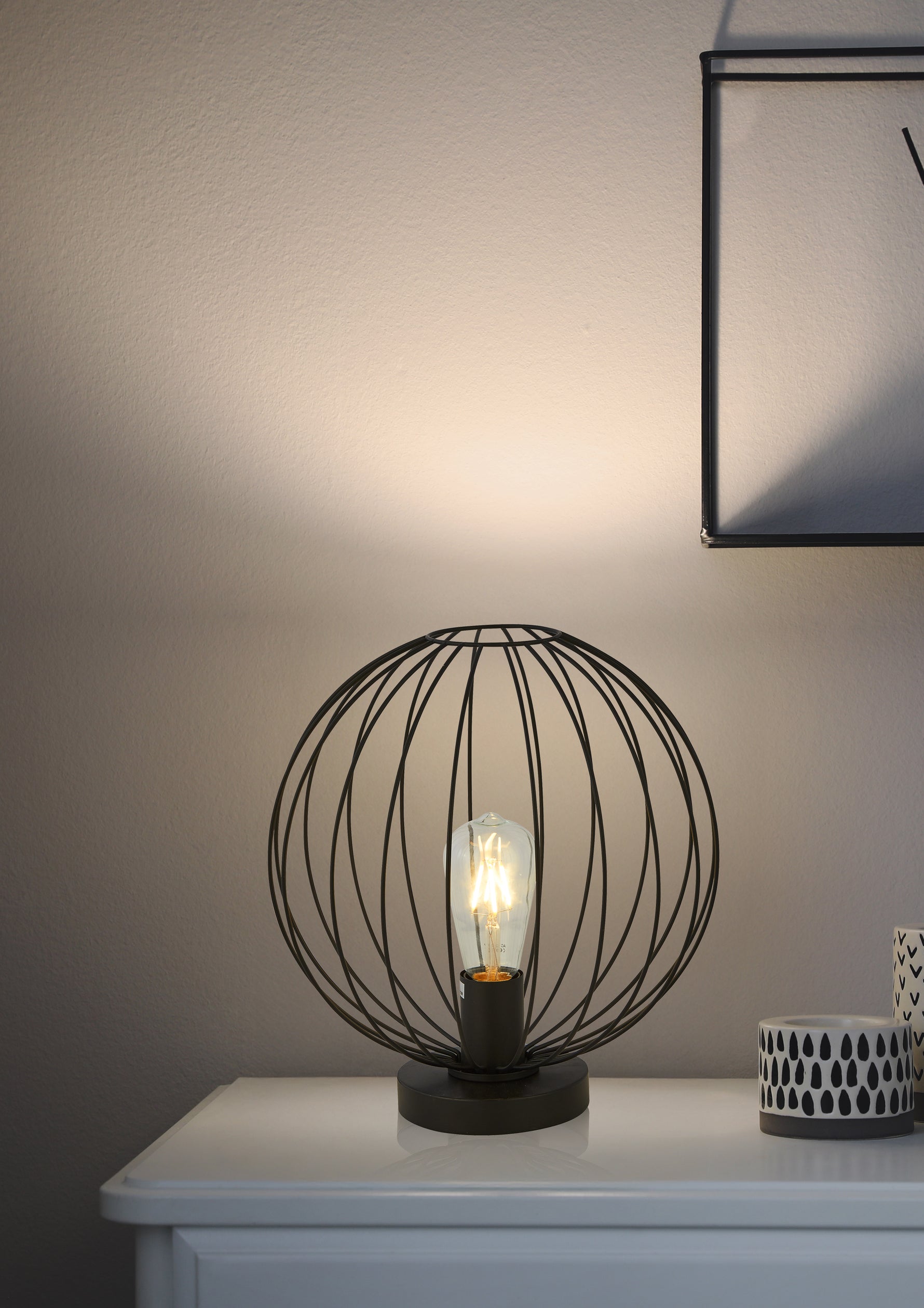 Searchlight Electric Rondo Table Lamp - Black Metal 60828BK