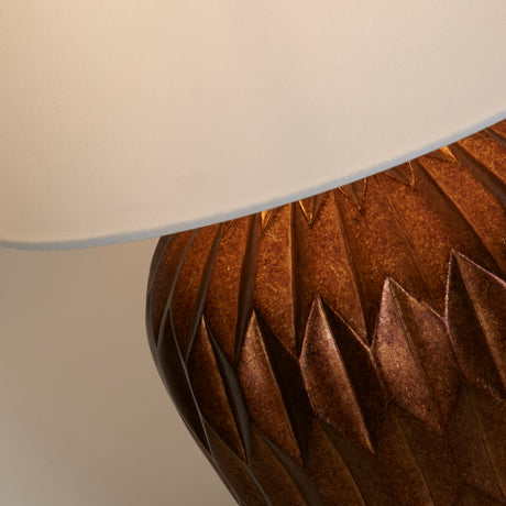 Searchlight Electric Rosetta 1Lt Table Lamp, Bronze Resin and White Linen Shade 61420BZ