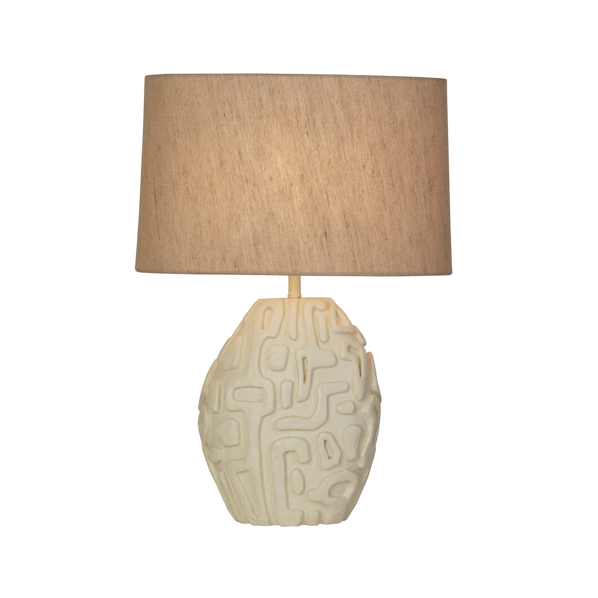 Adelaide 1Lt Table Lamp, Cream Resin with Oatmeal Linen Shad