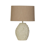 Searchlight Electric Adelaide 1Lt Table Lamp, Cream Resin with Oatmeal Linen Shad 61520CR
