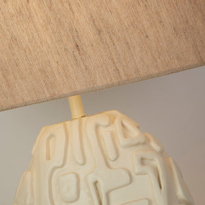 Searchlight Electric Adelaide 1Lt Table Lamp, Cream Resin with Oatmeal Linen Shad 61520CR