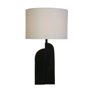 Perth 1Lt Table Lamp, Matt Black Resin & White Linen Shade