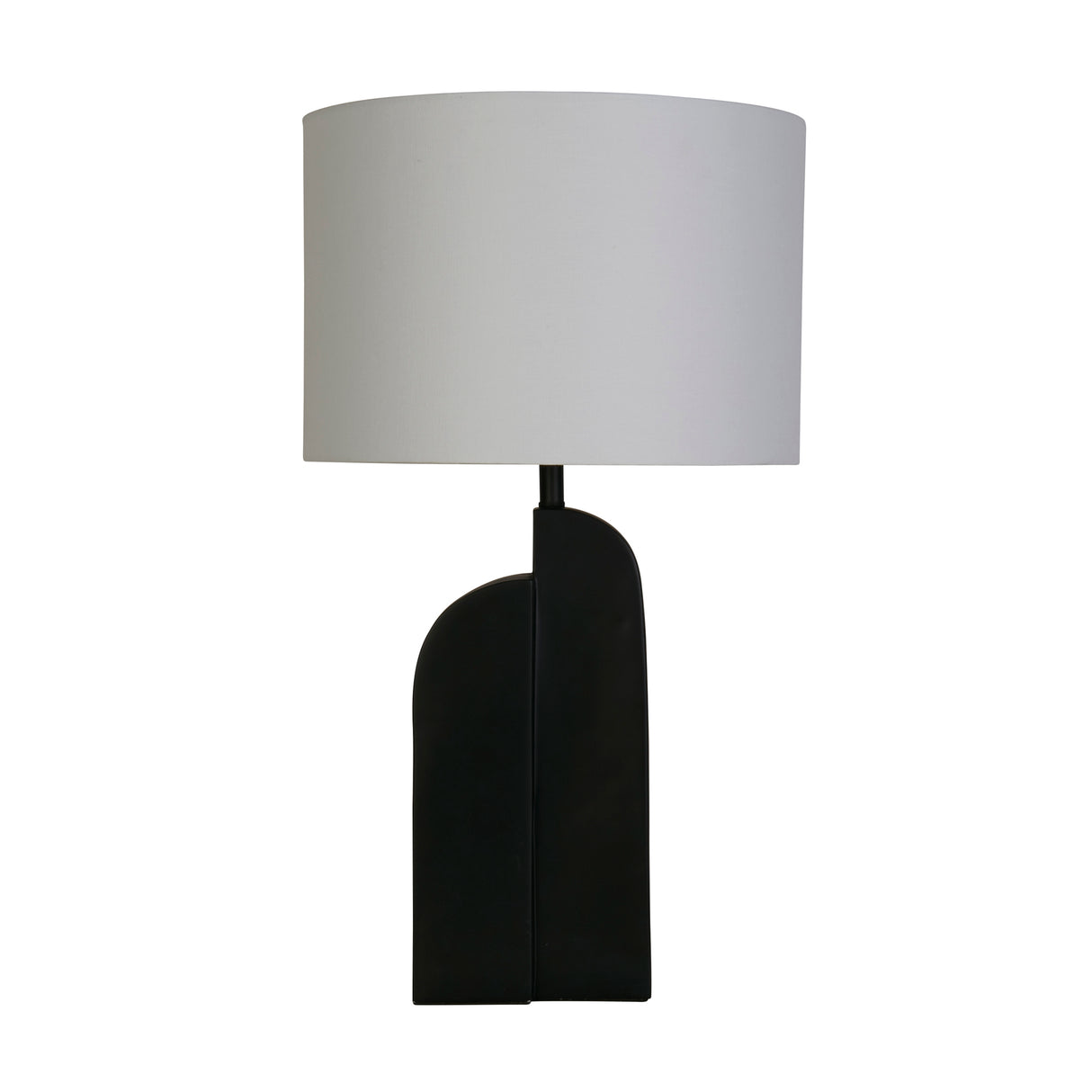 Searchlight Electric Perth 1Lt Table Lamp, Matt Black Resin & White Linen Shade 61650BK