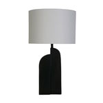 Searchlight Electric Perth 1Lt Table Lamp, Matt Black Resin & White Linen Shade 61650BK