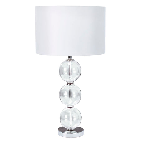 Bliss Table Lamp  - Glass & White Linen Shade