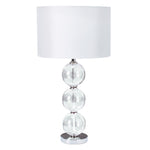 Searchlight Electric Bliss Table Lamp  - Glass & White Linen Shade 6194CC-1