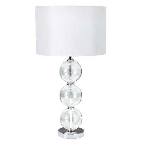Searchlight Electric Bliss Table Lamp  - Glass & White Linen Shade 6194CC-1