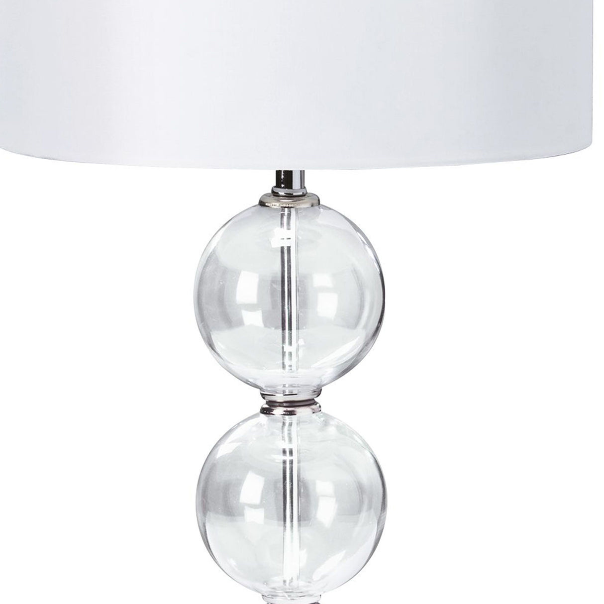 Searchlight Electric Bliss Table Lamp  - Glass & White Linen Shade 6194CC-1