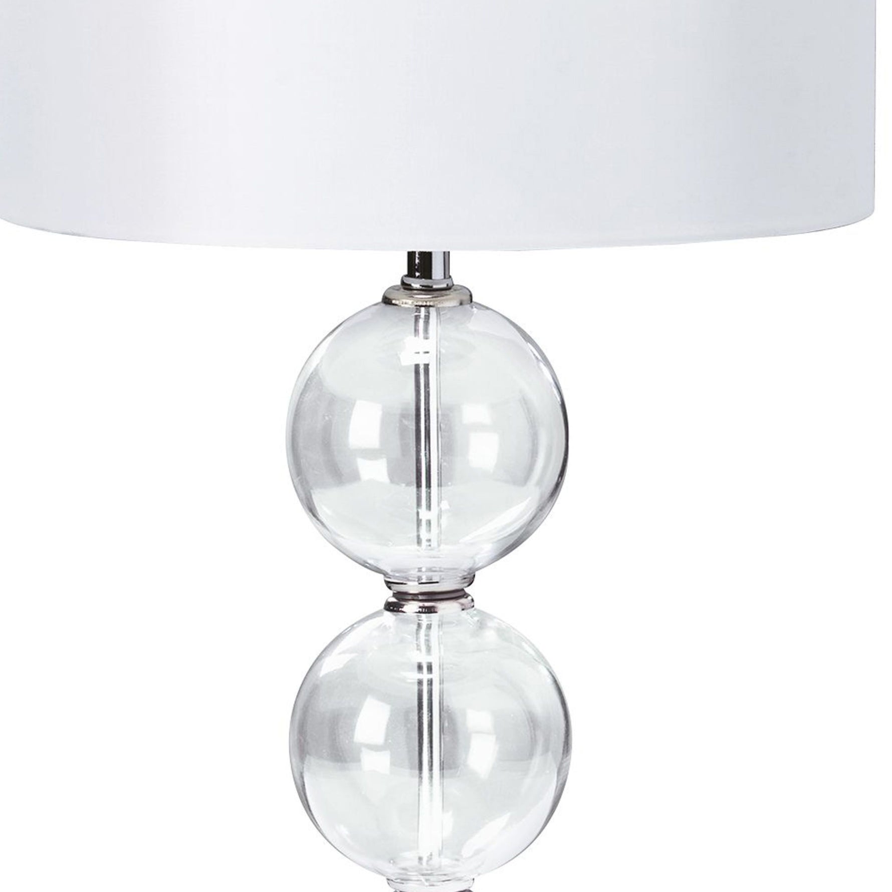 Searchlight Electric Bliss Table Lamp  - Glass & White Linen Shade 6194CC-1