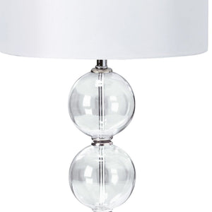 Searchlight Electric Bliss Table Lamp  - Glass & White Linen Shade 6194CC-1