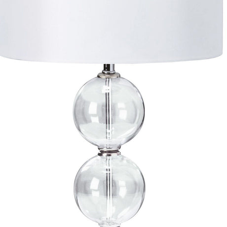 Searchlight Electric Bliss Table Lamp  - Glass & White Linen Shade 6194CC-1