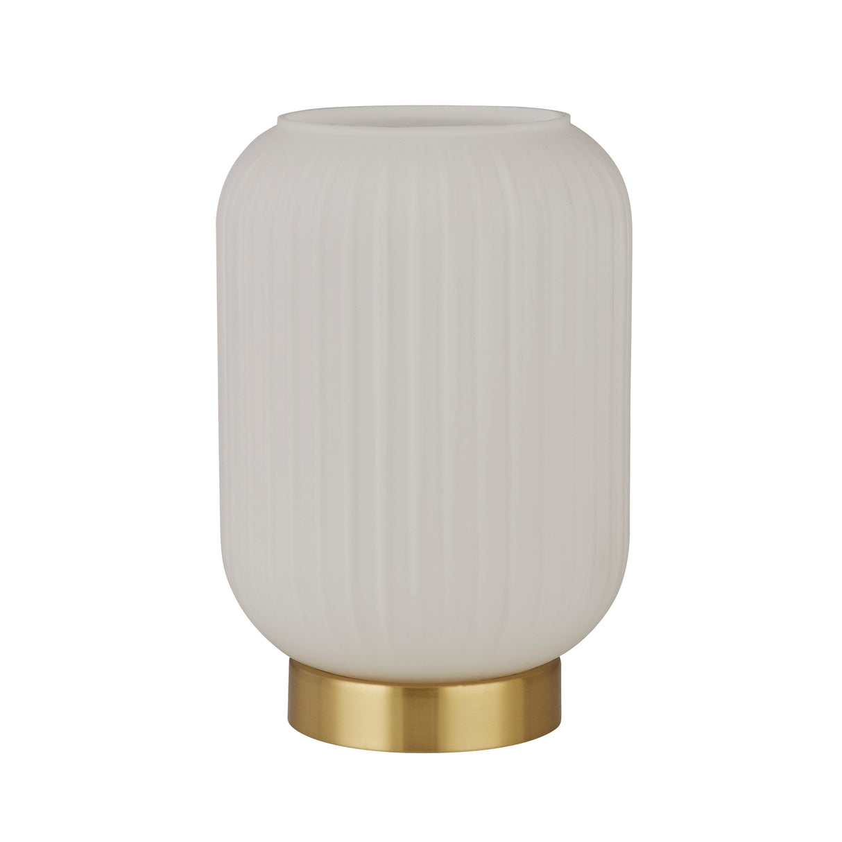 Searchlight Electric Pearl Table Lamp - White Frosted Glass & Satin Brass Metal 61972SB