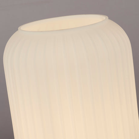 Searchlight Electric Pearl Table Lamp - White Frosted Glass & Satin Brass Metal 61972SB