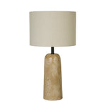 Searchlight Electric Agra Table Lamp -  Travertine effect & Fabric Shade 62019